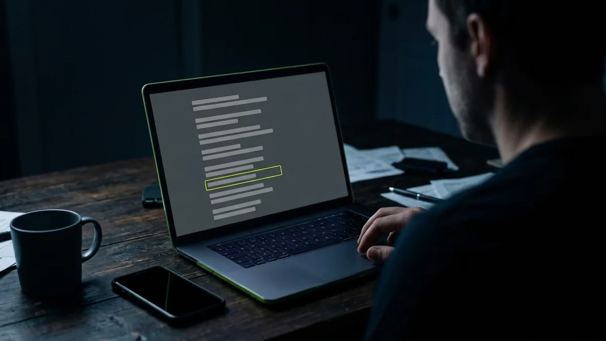 Właściciel firmy sprawdza w laptopie, na którym miejscu w Google pokazuje się jego strona